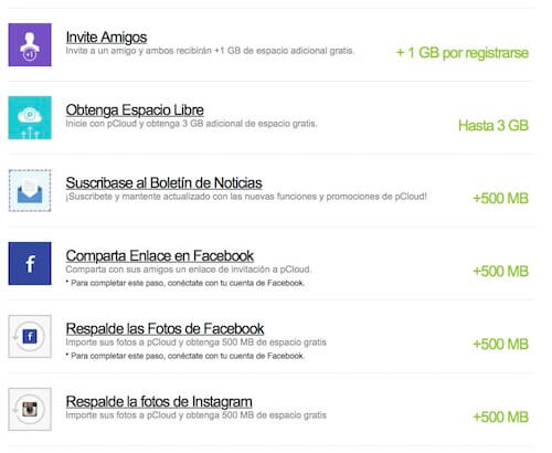 Cómo conseguir más espacio de manera gratuita en pCloud