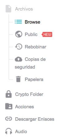 Resto de carpetas de pCloud